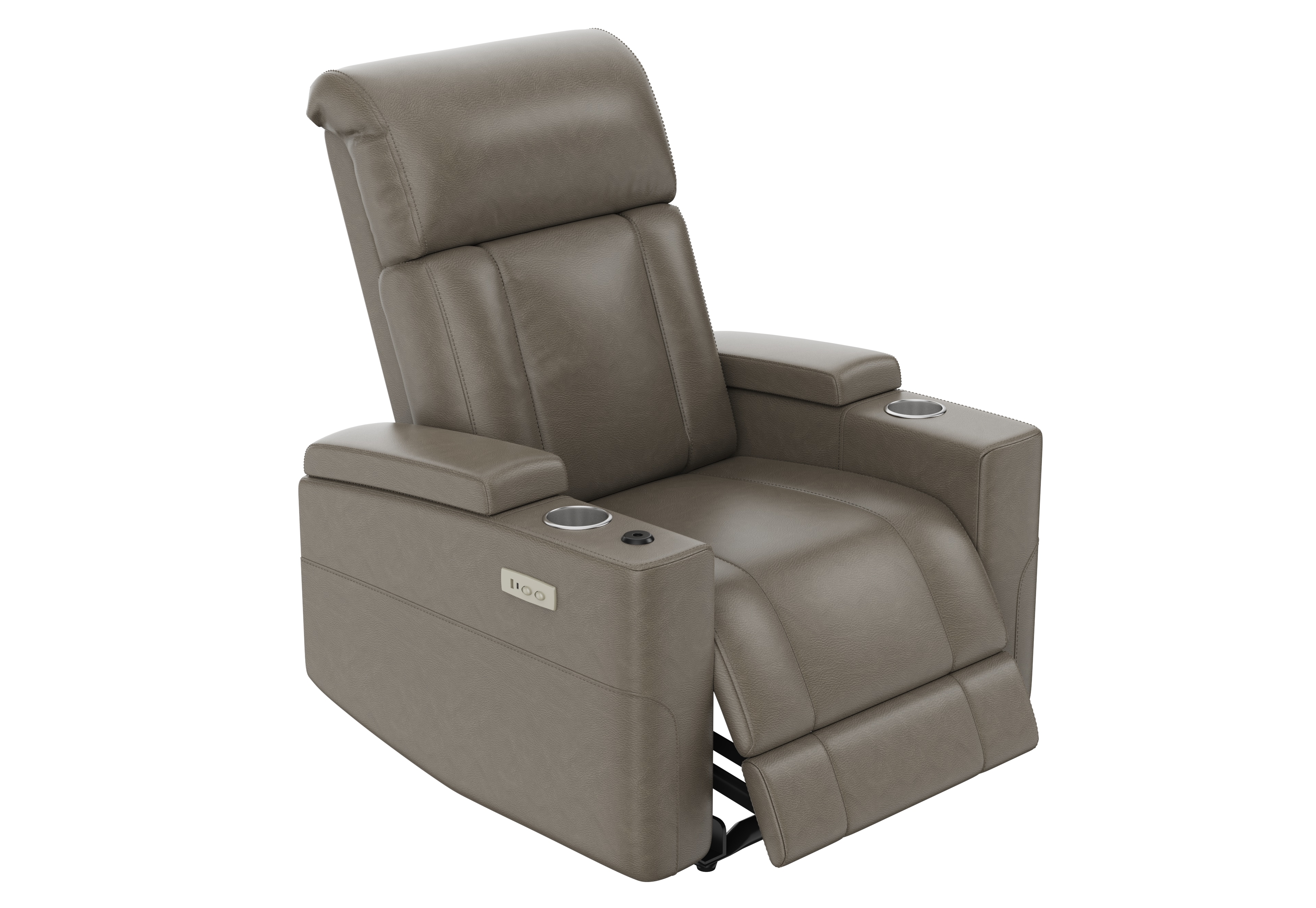 Electric Power Recliner Sofa With Double Cup Holders And Storage_voghion.com